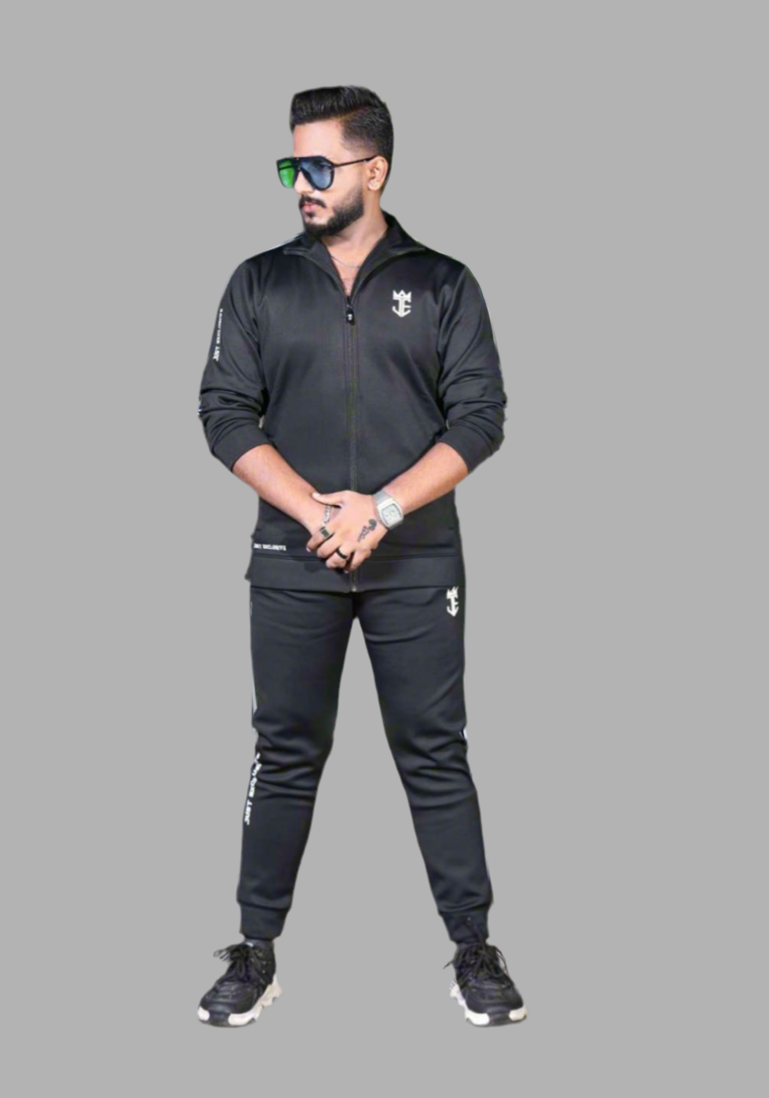 Men's All-Black Performance Nylon Tracksuit