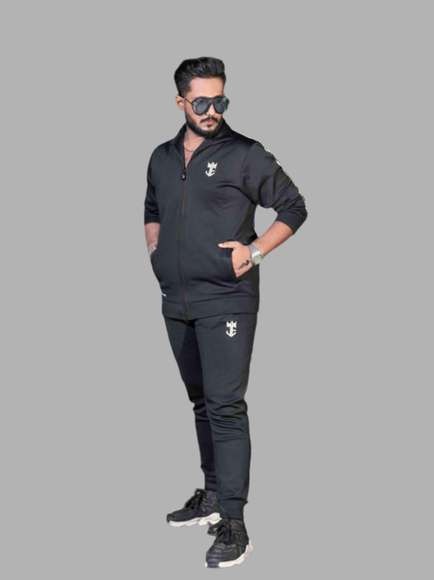 Men's All-Black Performance Nylon Tracksuit