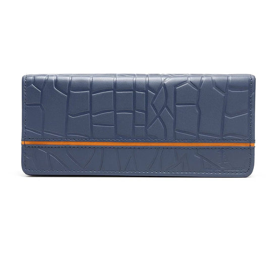 Aqua Embossed Leather Clutch
