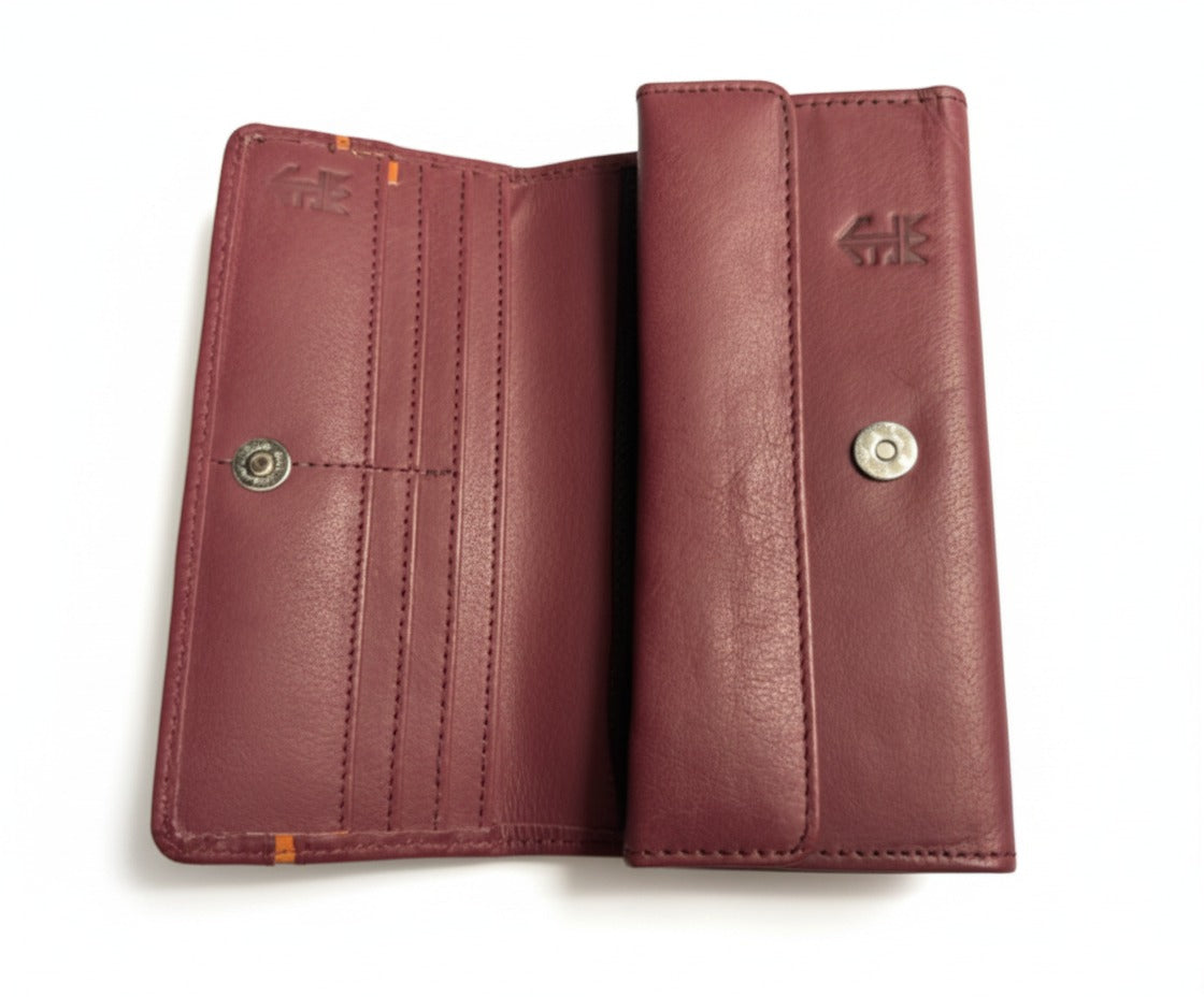 Elegant Plum Leather Wallet