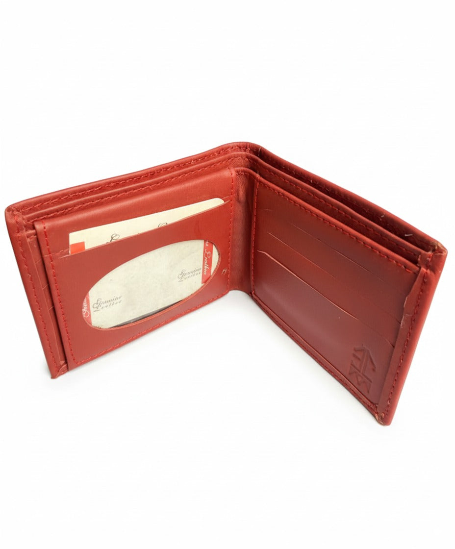 Bold Red Leather Wallet